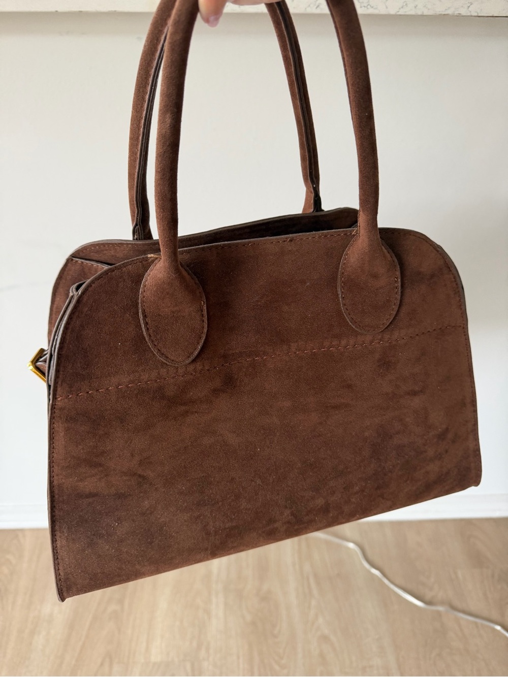Suede Brown Women's Top-Handle Bag